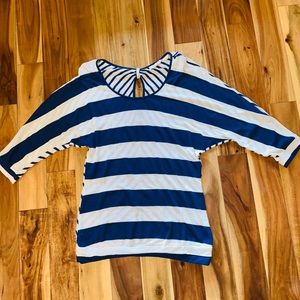 Red Camel Navy and White Striped Top
